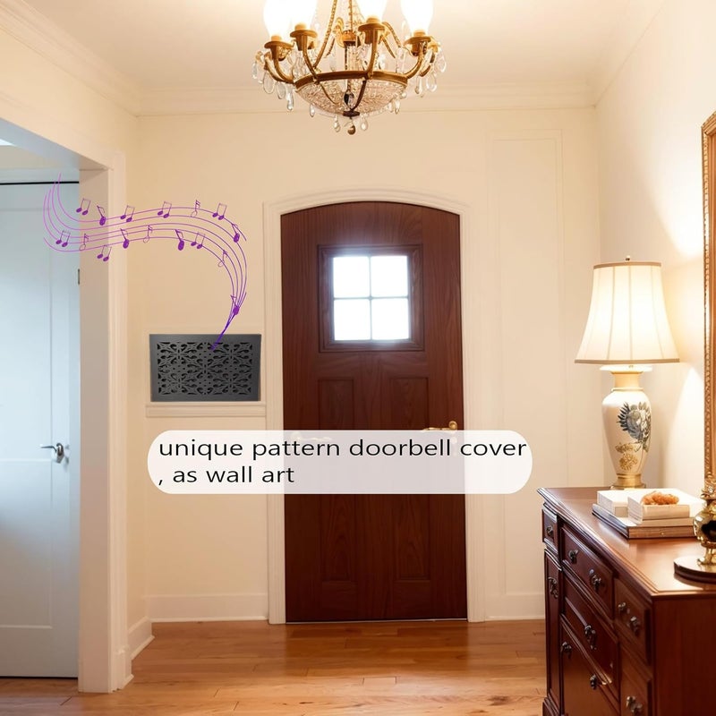 JZLiner Doorbell Chime Cover Modern Home Decor Chime Box Only Premium Wooden Designed for Doorbell (Deep Grey) - Image 3